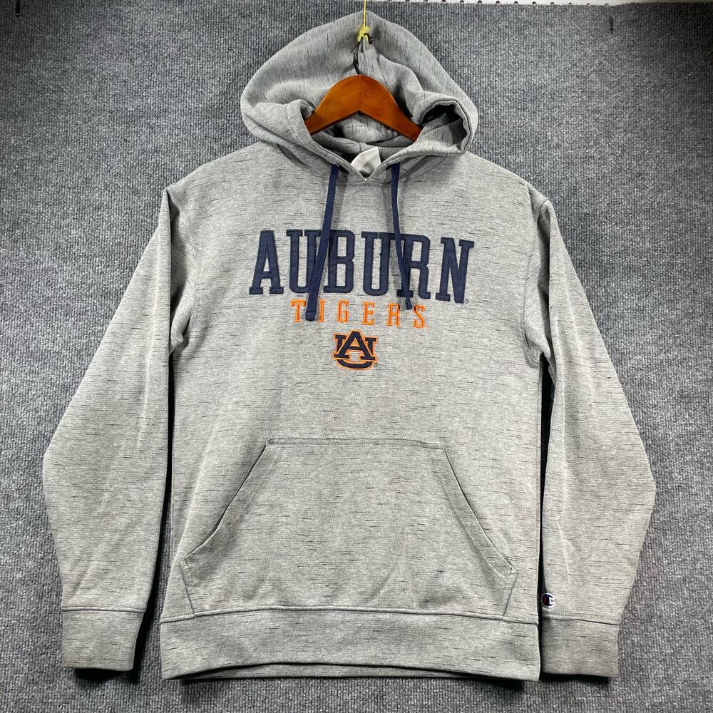 Champion Auburn Tigers Hoodie Adult Small Gray Drawstring Logo Football Sports